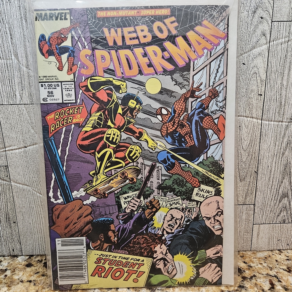 Spider-Man Web of Spider-Man The Non-Mutant Super Hero! #56 Nov Marvel Comics